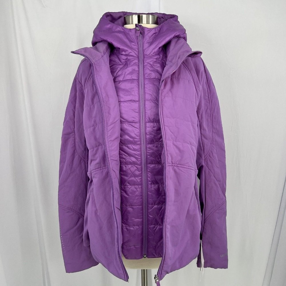 Lululemon Another Mile Jacket Purple Blossom Light 14 Primaloft Windproof